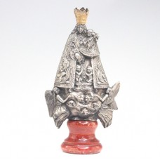 veche statueta Sf Maria : "Virgen de los desamparados". cupru argintat. Spania cca 1900